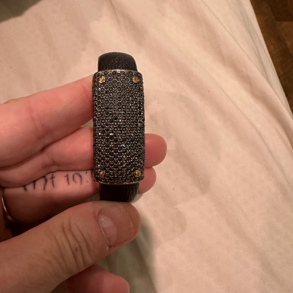 HENRI BENDEL Black Hinged Cuff